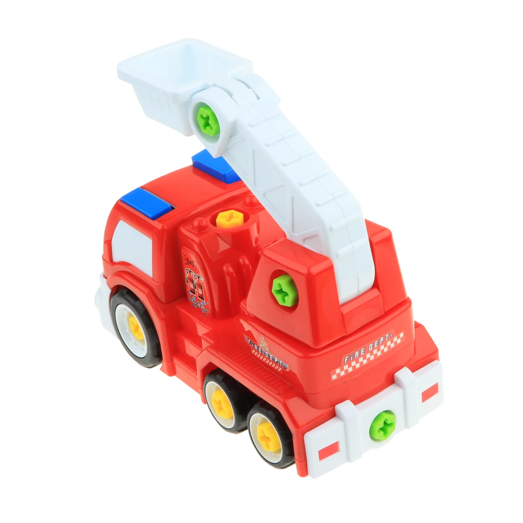 Take Apart Constructions Vehicles Toys - Assemble RC remote control Engineering Truck w/ Electric Drill Tool Kit Screwing Block