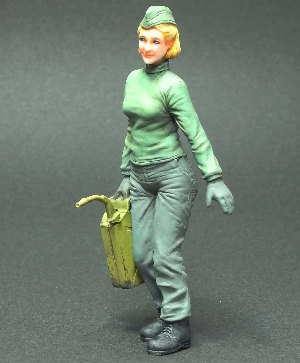 

Unassambled 1/20 85mm woman soldier with Oil drum 85mm Figure Resin kit miniature model Unpainted