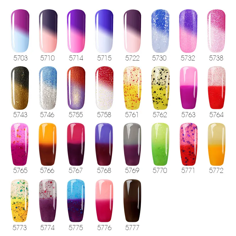 BUKAKI 1 шт Температурный Цвет Изменение лак для ногтей УФ-гель для дизайна ногтей лак гибридные Лаки сахарные краски акриловый клей для ногтей праймер