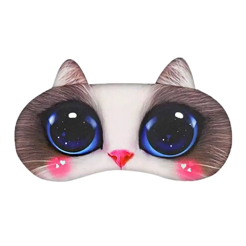3D забавные мультяшные животные Кошка Собака напечатанные патчи для глаз маска
