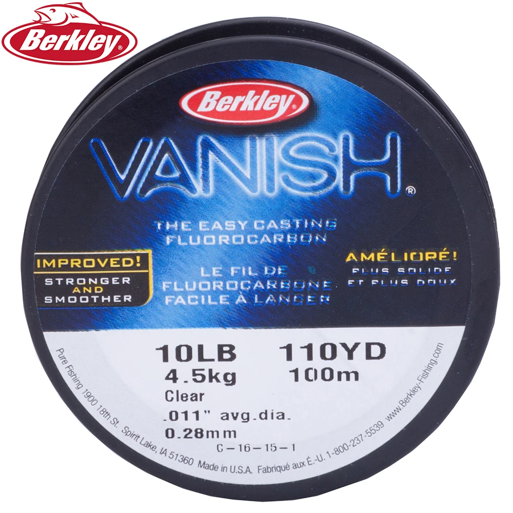 Оригинальный Berkley бренд фторуглеродная леска исчезает 110yd 100 м рыболовная