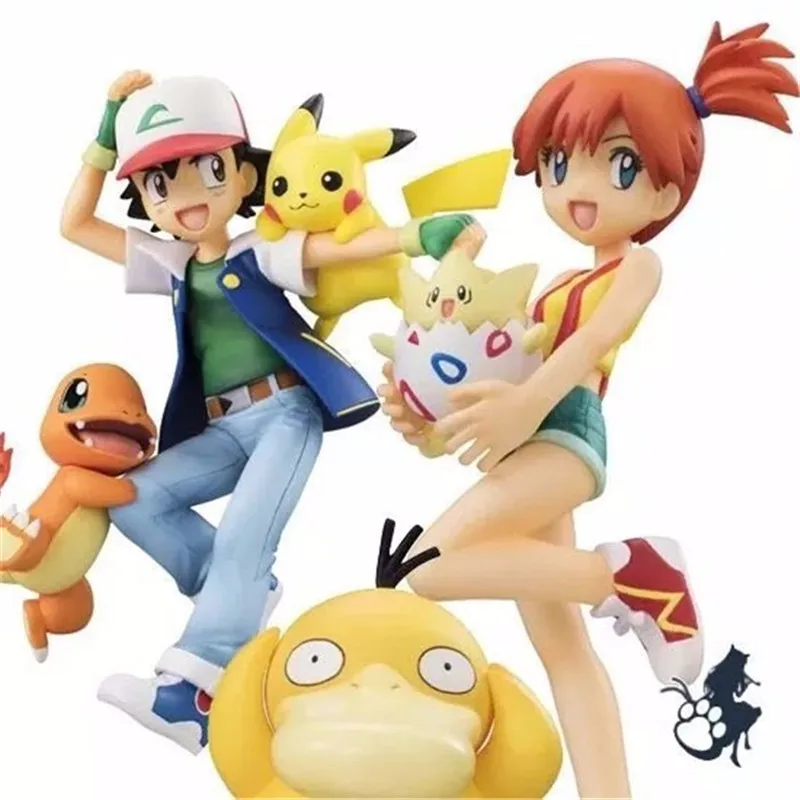 

2set/Lot Anime XY Figures Ash Ketchum Pikachu & Charmander & Kasumi & Togepi & Psyduck action & toy figures action