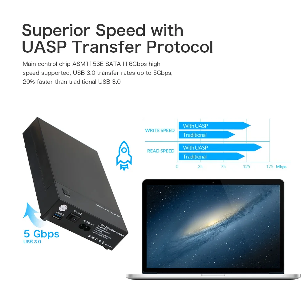 USB 3,0 2," 3,5" SATA жесткий диск Внешний корпус SSD HDD чехол для диска поддержка UASP 8 ТБ диски OTB One Touch Резервное копирование