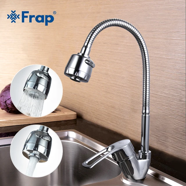 Cheap FRAP Solid Kitchen Mixer Cold and Hot flexible Kitchen Tap Single lever Hole Water Tap Kitchen Faucet Torneira Cozinha F43701-B