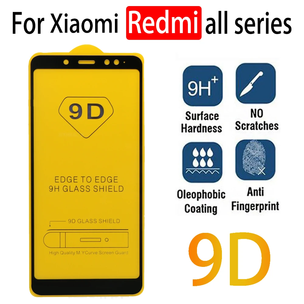 

9D Tempered glass For Xiaomi Redmi note 5 5a pro plus screen protector ksiomi xiomi Note 4 4a 4x tremp glas xiaomei a5 a4 x4