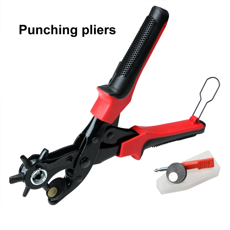 Beste 1 stks DIY Gereedschap Thuis Ambachten Leather Craft Heavy Duty Strap Hand Tang Riem Fijne Stalen Universele Punch Revolving Ponsen