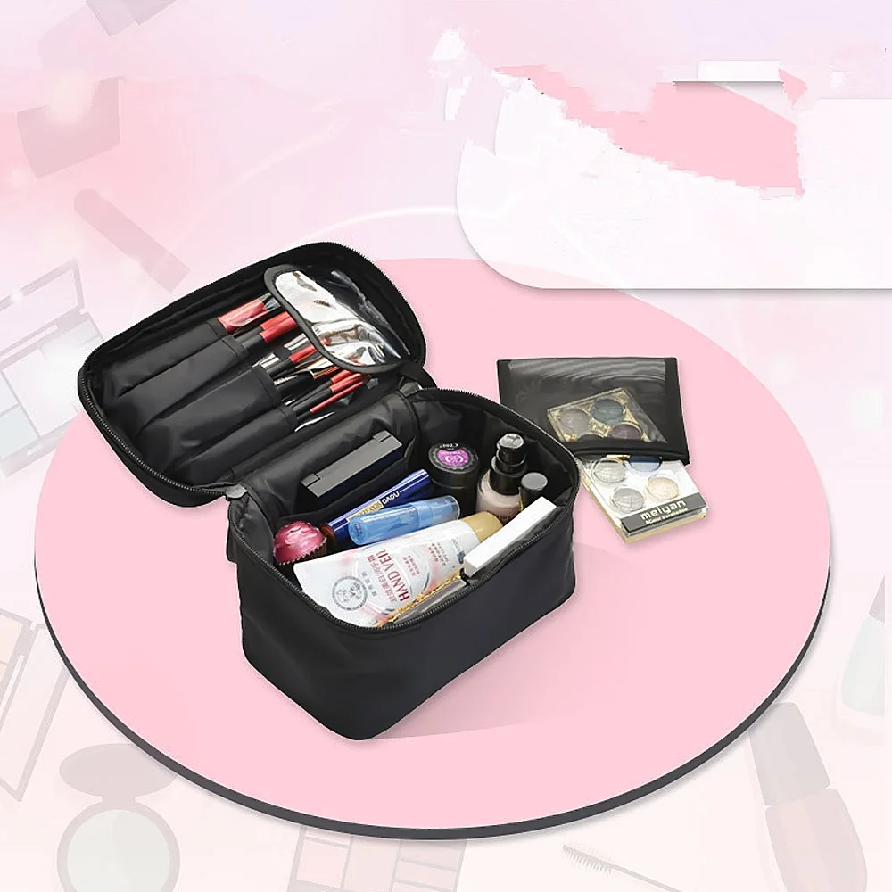 

Cosmetic Bag Functional Beauty Tools Container Makeup Brushes Nylon Waterproof Bags Portable Travel Storage Bag For Women Makeup