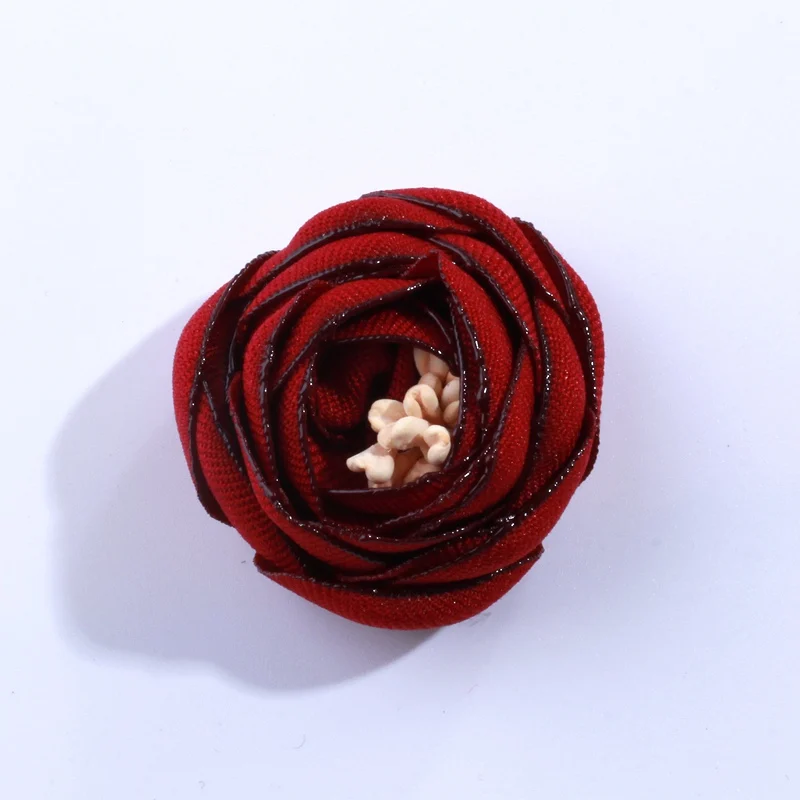 10 шт. 3 см горячая Распродажа 3D Мини Сатиновые тюльпаны цветы для милые аксессуары для волос античный Жженый тканевый цветок для повязки на голову - Цвет: Red