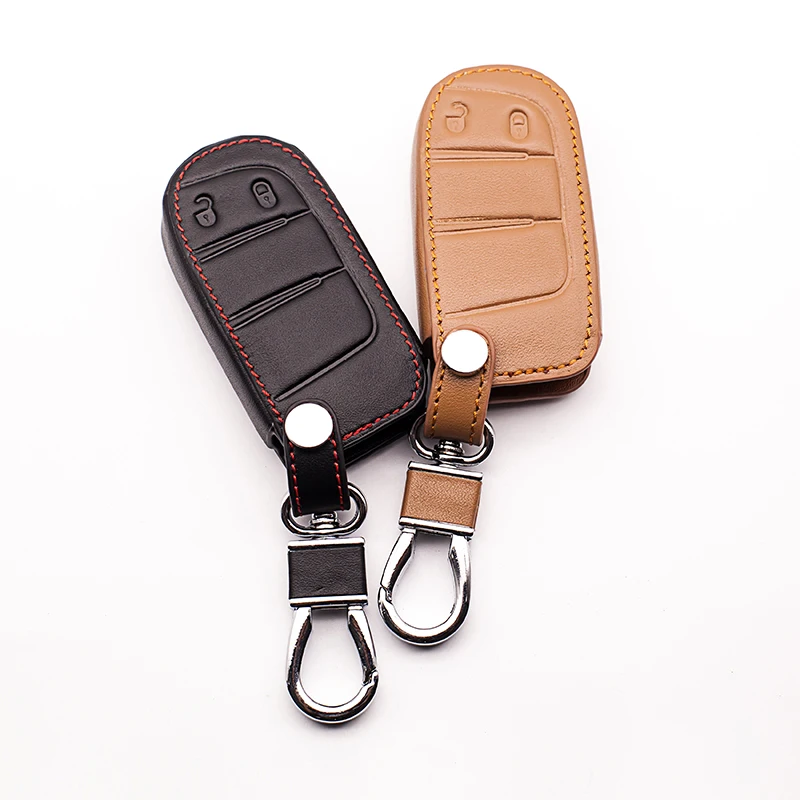 Кожаный чехол для автомобильного ключа Fiat Dodge Journey JCUV JEEP Grand Cherokee Wrangler Commander Compass