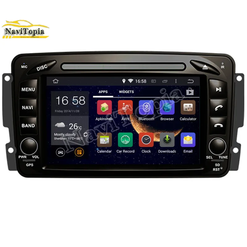 Sale NAVITOPIA 4G RAM 64G ROM PX6 Six Core Android 9.0 Car DVD for W170/CLK-C209 W209 1998-2005/CLK-C208 W208 1996-2008/W163 1