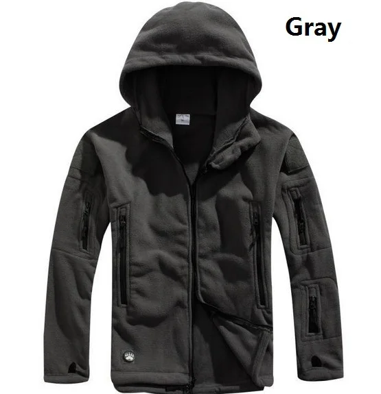 TAD Военная Тактическая флисовая куртка на открытом воздухе Мужская армейская спортивная одежда охотника теплая походная Повседневная куртка с капюшоном - Цвет: Темно-серый