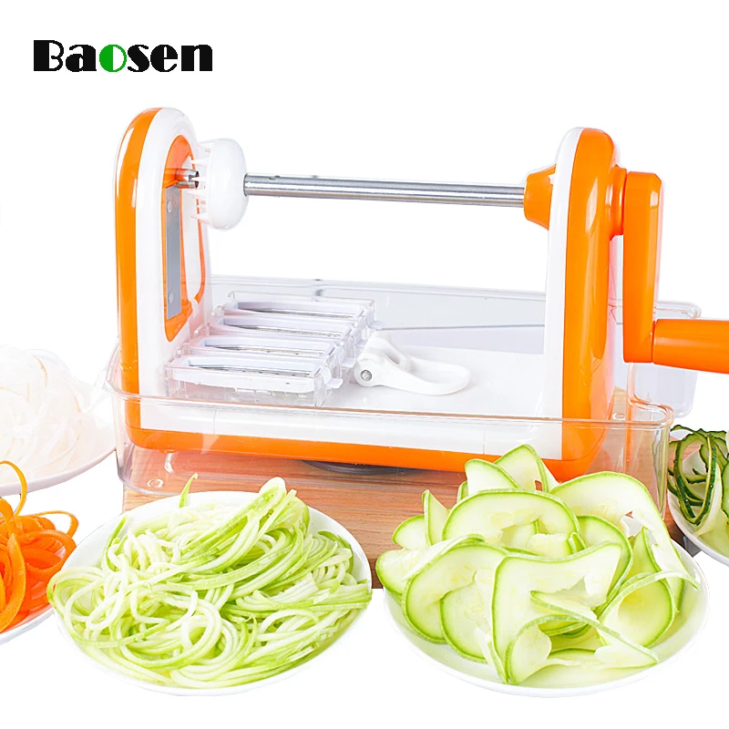 

Baosen Manual Multi-functional Spiral Cutter Mandoline Slicer Cucumber Carrot Spiral Slicer Fruit Vegetable Tools Kitchen Gadget