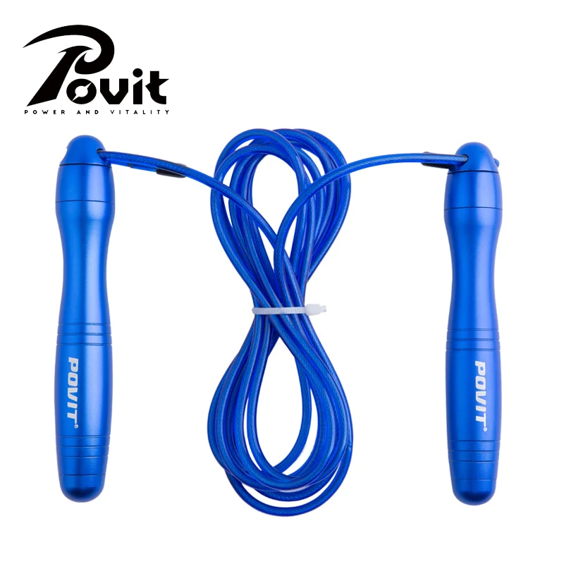 

POVIT 2.8M Bearing Skip Rope Aluminium Handle Steel Wire Adjustable Fast Speed Jump Rope CFitness Training Sports Equipment