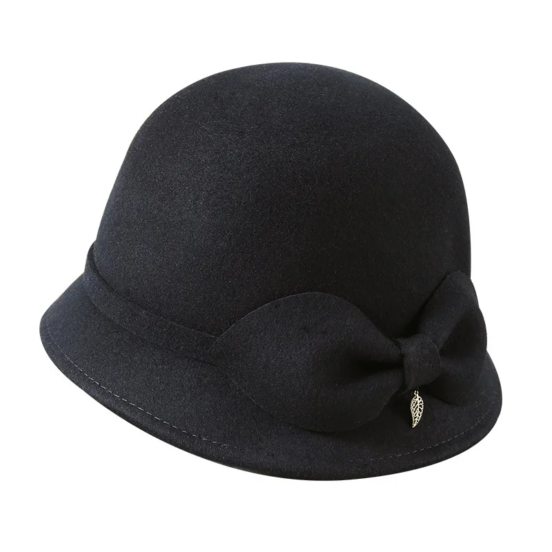 Женский Банкетный модный головной убор, женские вечерние головные уборы с коротким козырьком, женская зимняя фетровая шляпа из шерсти