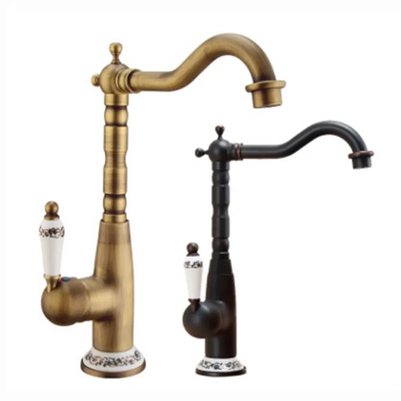 

all-copper retro faucet European kitchen sink faucet cold and hot mixing faucet