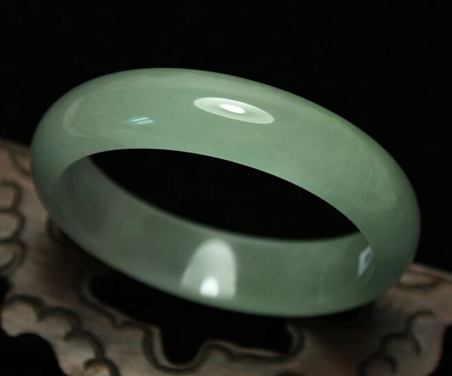 

free shipping 579 Certified Natural Green Jadeite Jade Bangle Bracelet Handmade