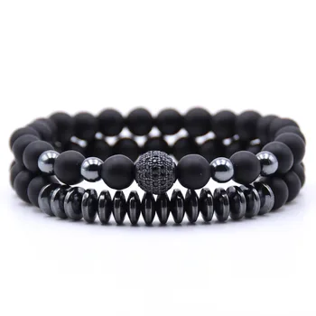 2PCS/Set Hematite Natural Stone Bracelet1