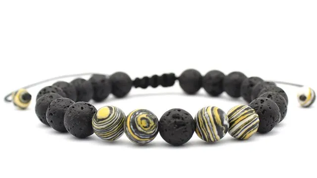 

8mm rope Chakra Healing malachite Reiki Buddha Prayer Yoga Bracelet bgf213 adjusted Macrame Matte Volcanic Stone Bangles