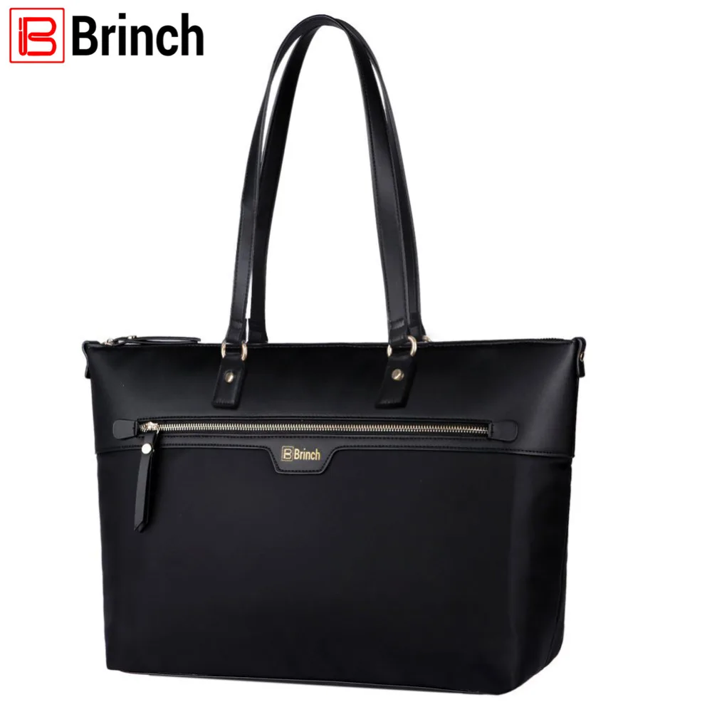 

BRINCH 15.6 inch Women Laptop Tote Bag Nylon Microfiber Zipper Carrying Bag Travel Computer Shoulder Bag Handbag