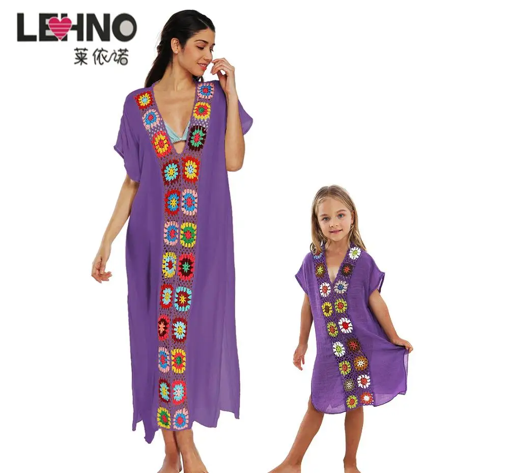 

Summer New Ins Explosion Models Girls Parent-child Hand Hook Beach Skirt baby girl clothes