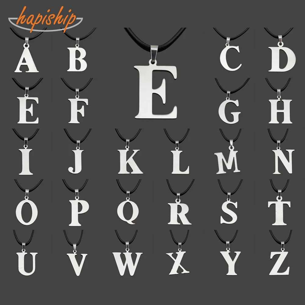 Hapiship из нержавеющей стали A To Z 26 Письмо имя ожерелья и кулон для женщин девушка
