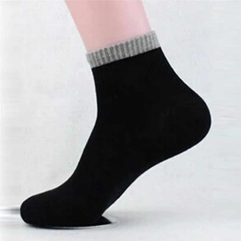 1 Pair Sock Adult Men Spring Summer Solid Color Brief Non Elastic 100% Pure Cotton Socks Comfort Soft Grip Diabetic Socks #4F03 (6)