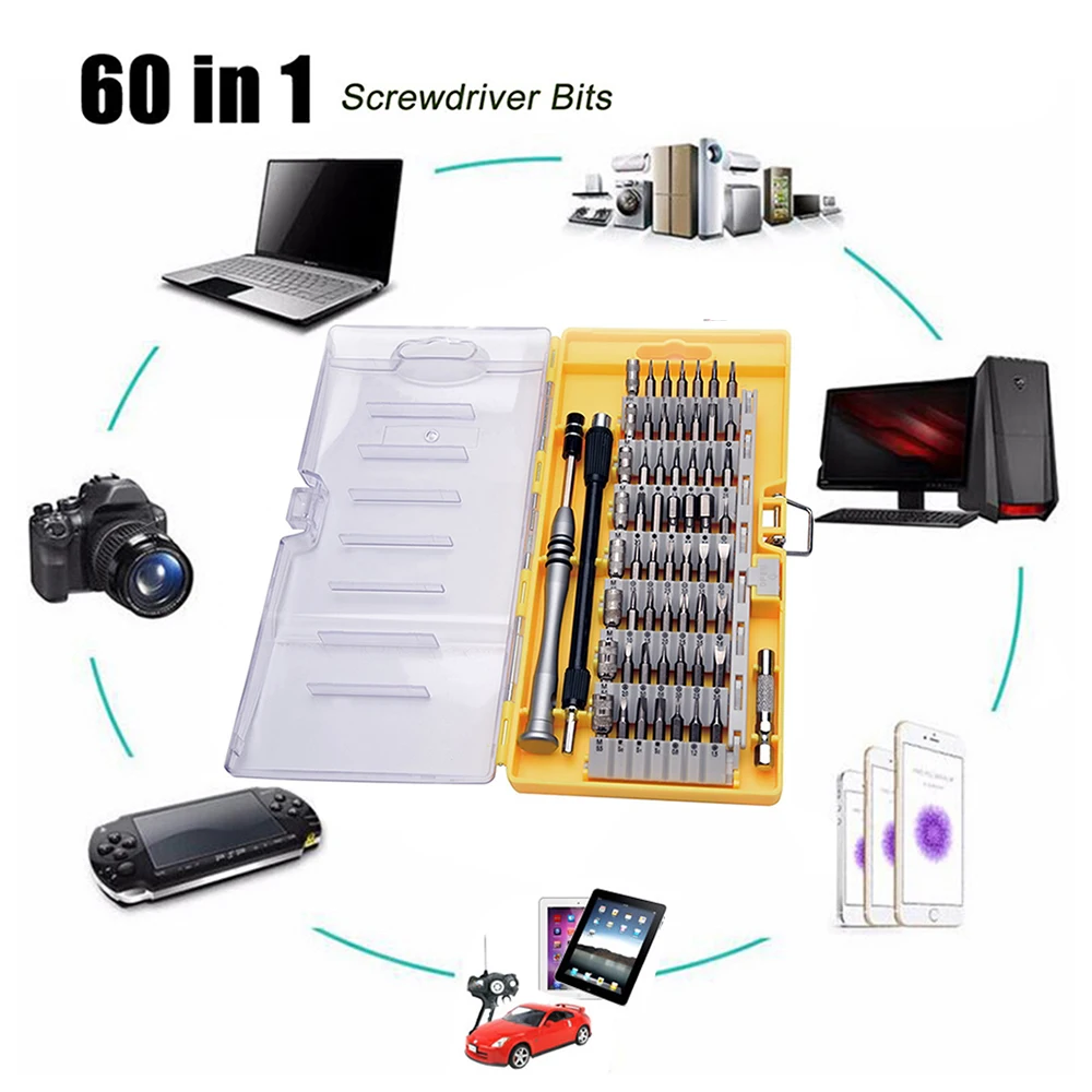 60 In One Precision Screwdriver Tool Kit Opening Pry Set With