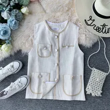 Women Vest 2019 Autumn Casual Vintage Colete Female Vest Outwear Veste Femme Single-breasted V-neck Sleeveless Jacket Waistcoat Women Vest 2019 Autumn Casual Vintage Colete Female Vest Outwear Veste Femme Single-breasted V-neck Sleeveless Jacket Waistcoat