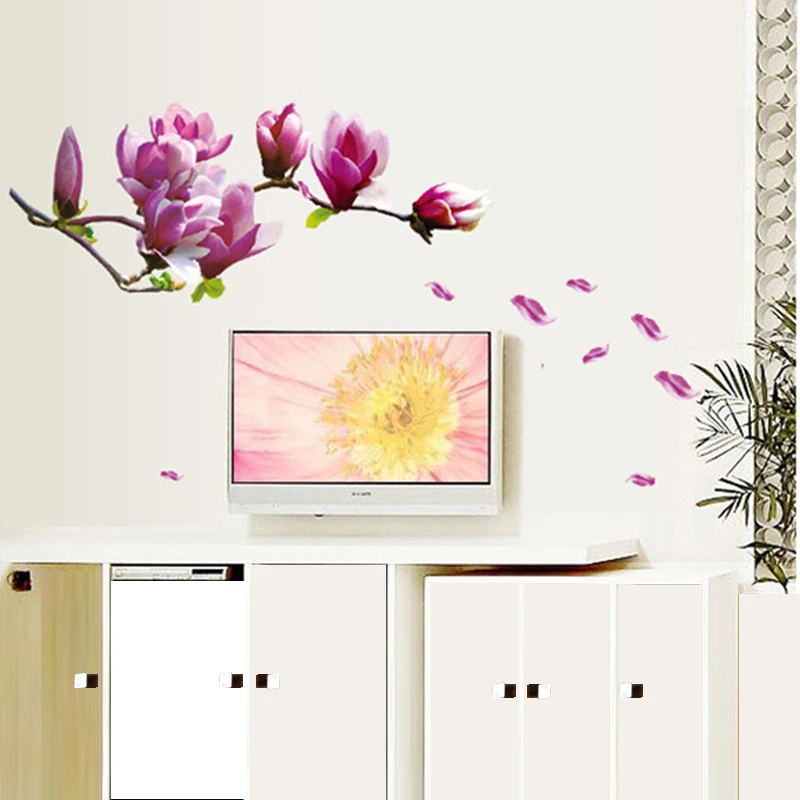 Flowers Calla Lily Wall Stickers Tv Background Room Decorations Diy ...