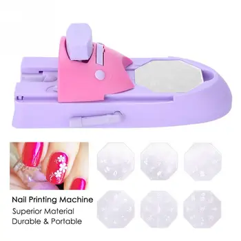 

Nail Art DIY Pattern Printing Machine Stamper with 6pcs Metal Stamp Nail Printer Manicure Machine Set Tools Color Polish Device