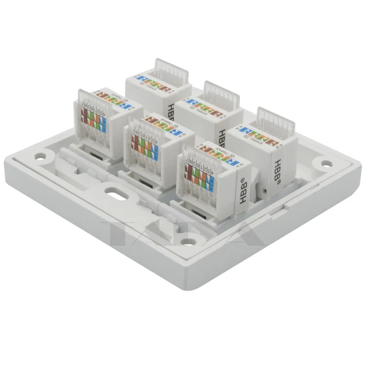 Сетевая настенная пластина RJ45 с 6 портами|network wall plate|wall plate6 port rj45 |