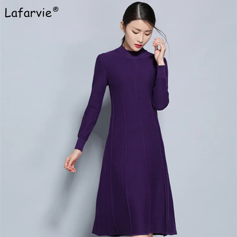 Lafarvie Autumn O-neck Knitted Sweater Women Long Style Pullover Female Solid Color Casual Soft Knitting Cashmere Sweater 5Color Lafarvie Autumn O-neck Knitted Sweater Women Long Style Pullover Female Solid Color Casual Soft Knitting Cashmere Sweater 5Color