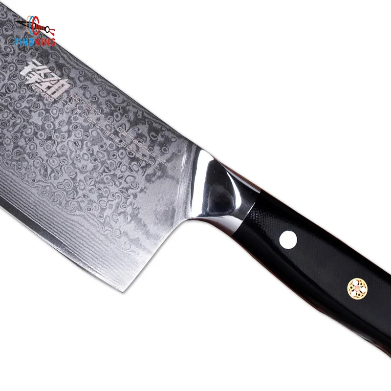  FINDKING G10 handle damascus knife 7 inch Professional butcher knife 67 layers damascus steel kitch - 32871727913