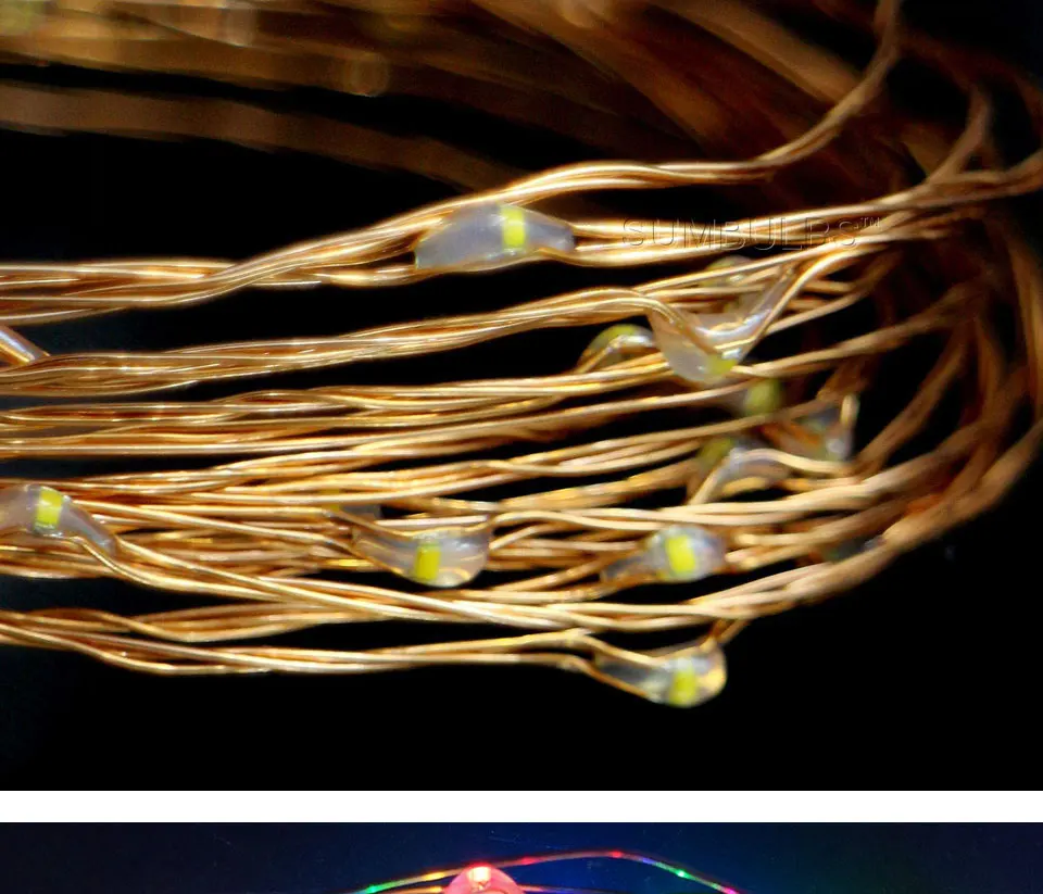 button battery powered cooper wire led string light strip decoration christmas wedding party (16)