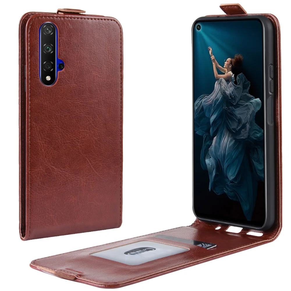 Для Huawei Honor 20 чехол 6.26 дюймов ретро кожаный Магнитный вертикальный книга флип на