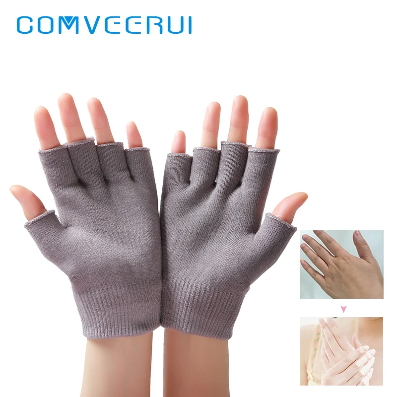 

SPA Gel Moisture Hydrating Gloves Washable Reusable Nourishing Half Gloves Moisturizing Hand Mask Tool Essential Oil SPA VC026G