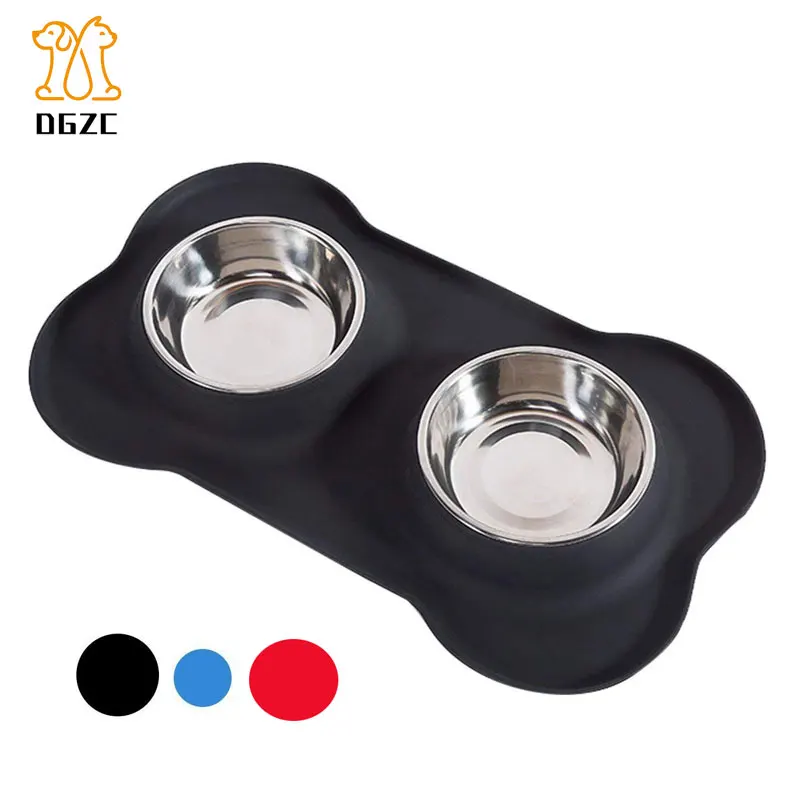 Dog Bowls Set Stainless Steel Dog Food Bowl with No Spill Non Skid