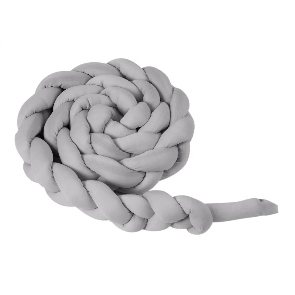1 M/2 M/3 M 4 رقائق عقدة اليدوية سرير بيبي الوفير طويلة معقود جديلة النسيج أفخم الطفل سرير حامي الرضع وسادة سرير بيبي ديكور