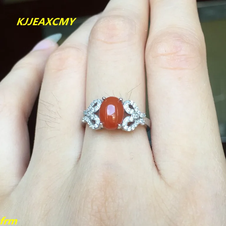 Kjjeaxcmy Fine Jewelry 925 Серебро инкрустированные красочные оникс женский агат кольцо оптовая продажа