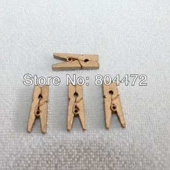 

200x Wood Clothespins Clothes Pins 1" ~Wooden Clips~Banner Clips~ | Wedding Party Decorations Gold