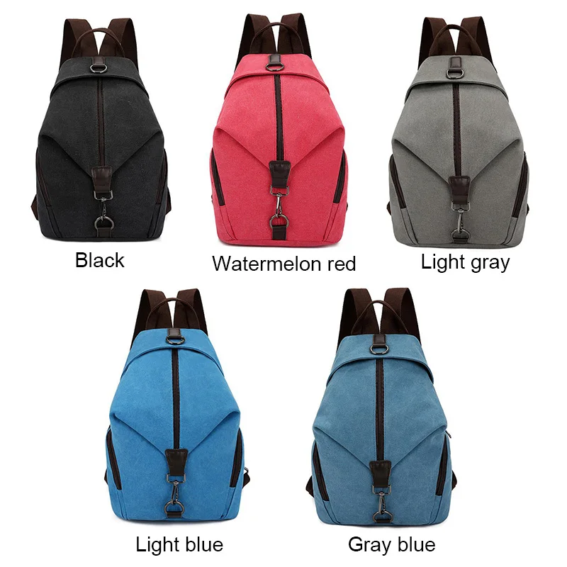 

Hot 1 Pcs Women Lady Girl Backpack Schoolbag Zipper Canvas Large Capacity for Travel BVN66