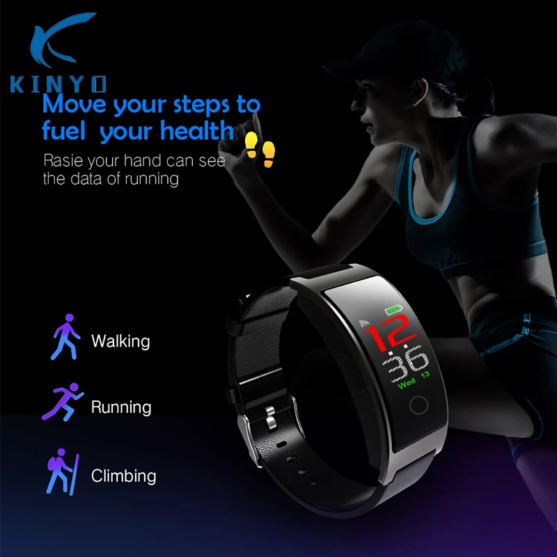 Pulsera inteligente monitor de ritmo y calorías, reloj con medidor de pulso, contador de pasos para correr, podómetro|Pulseras inteligentes| - AliExpress