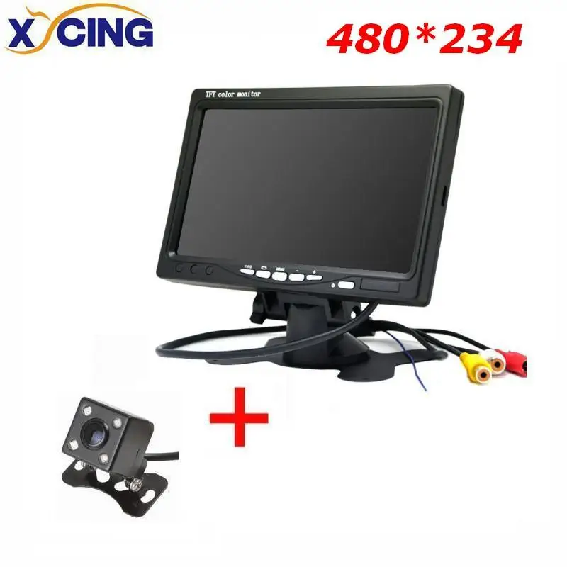 XYCING RVC093 наборы 7 дюймов TFT ЖК-дисплей Экран 480*234 Pixel 2 AV Вход автомобильный монитор+ Цвет задний вид автомобиля резервного копирования Камера - Цвет: RVC093-480-E314