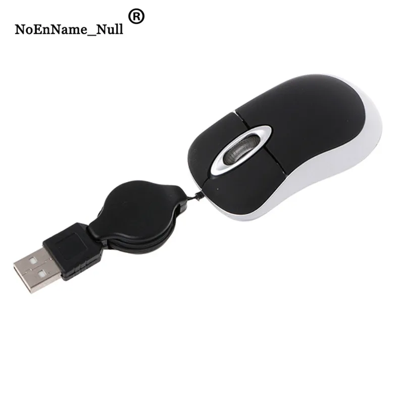 

Protable Mini Wired Optical USB Scroll Mouse Retractable Cable 800DPI Mouse For Travel Laptop PC Computer Notebook
