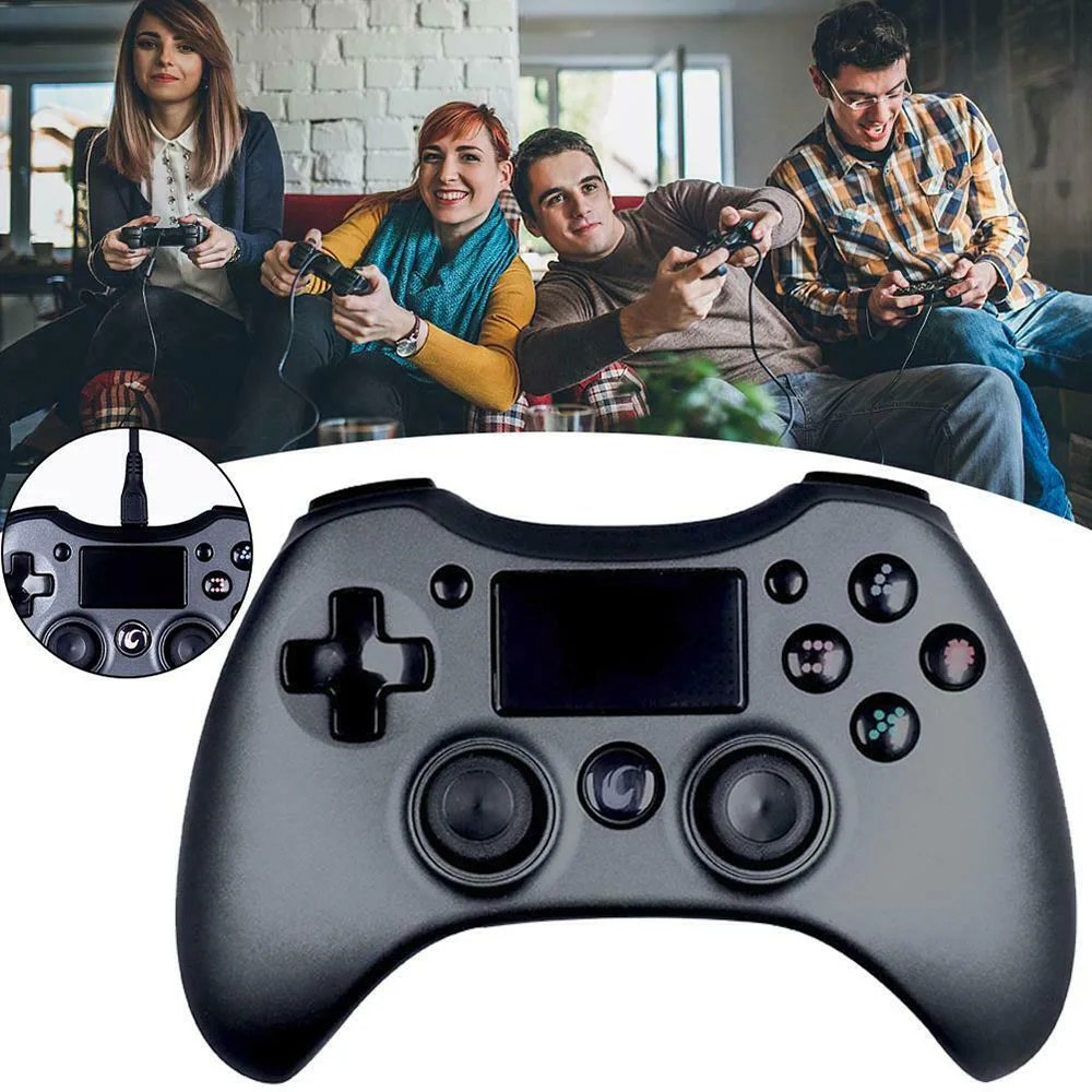 Проводной джойстик для PS4 контроллер для sony Playstation Dualshock 4 Вибрационный геймпад для PS4 PS3 PC контроллер - Цвет: Черный