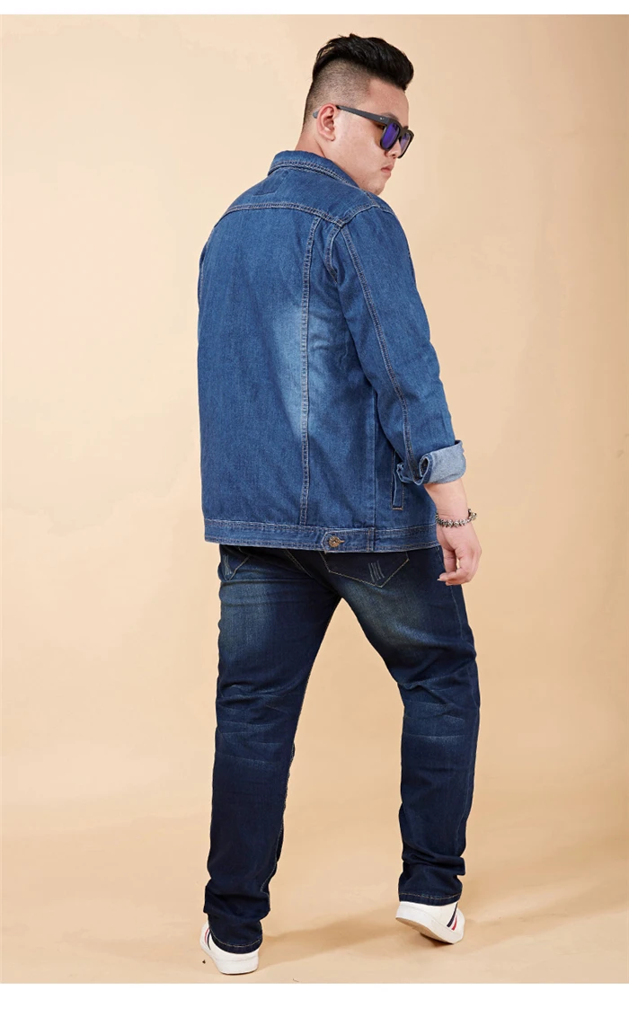 Большие размеры 5XL 6XL 7XL 8XL Мужская джинсовая куртка новое осеннее пальто классический дизайн с отворотом модная повседневная куртка брендовая одежда