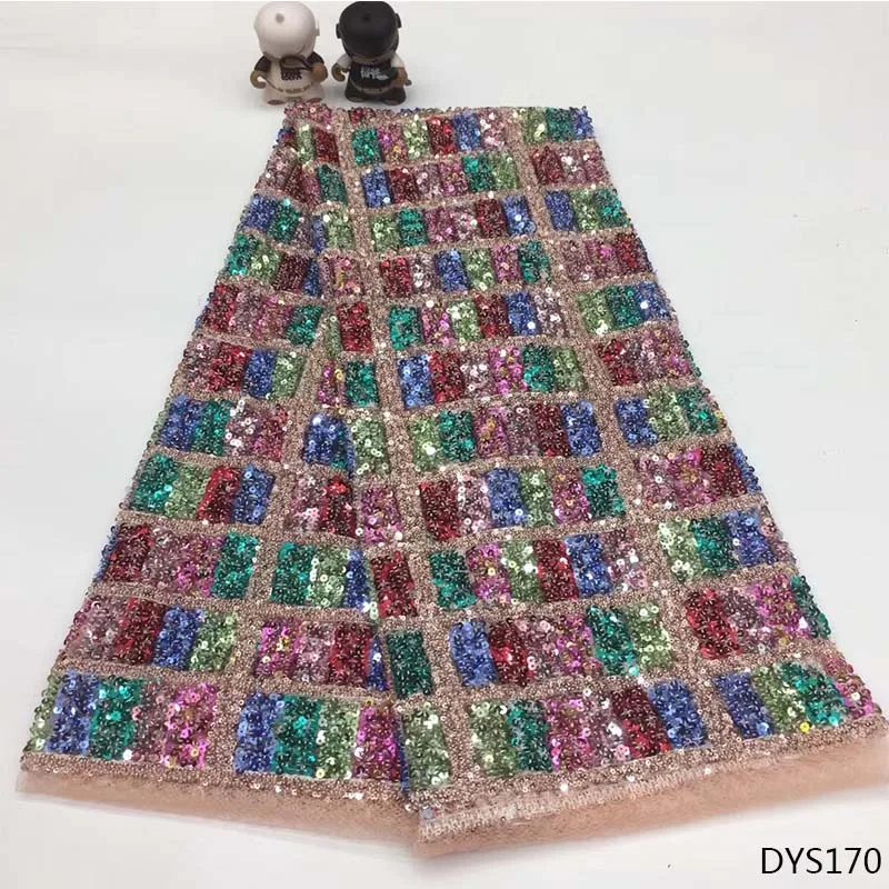 

nigerian lace Sequin Lace Fabric black lace fabric latest sequin lace 2019 swiss voile lace DYS170