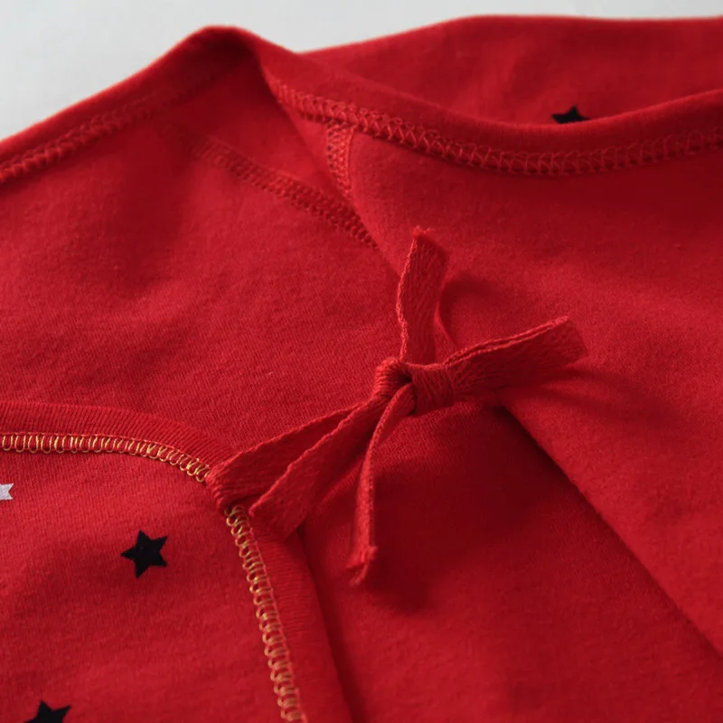 Детский хлопковый комплект одежды Одежда для новорожденных комплект детской одежды красного цвета для детей 0-3 лет, месяцев для мальчиков и девочек с принтом для младенцев, Рождественский подарок 7 шт./компл. CJM015