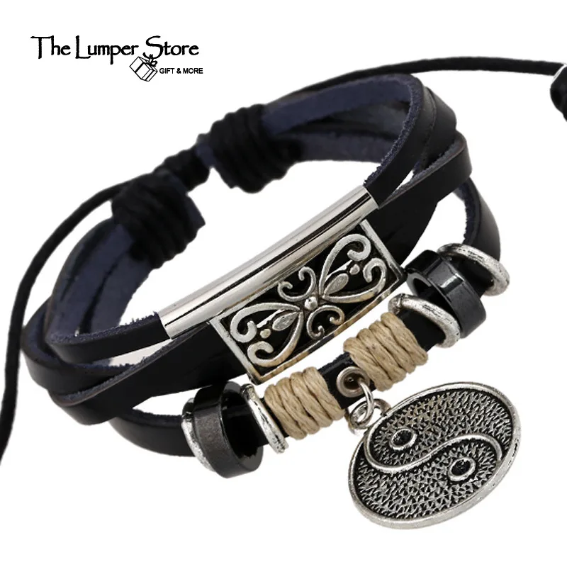 Accessories beaded leather bracelet unisex personalized bracelets 2016 new fashion Lace up