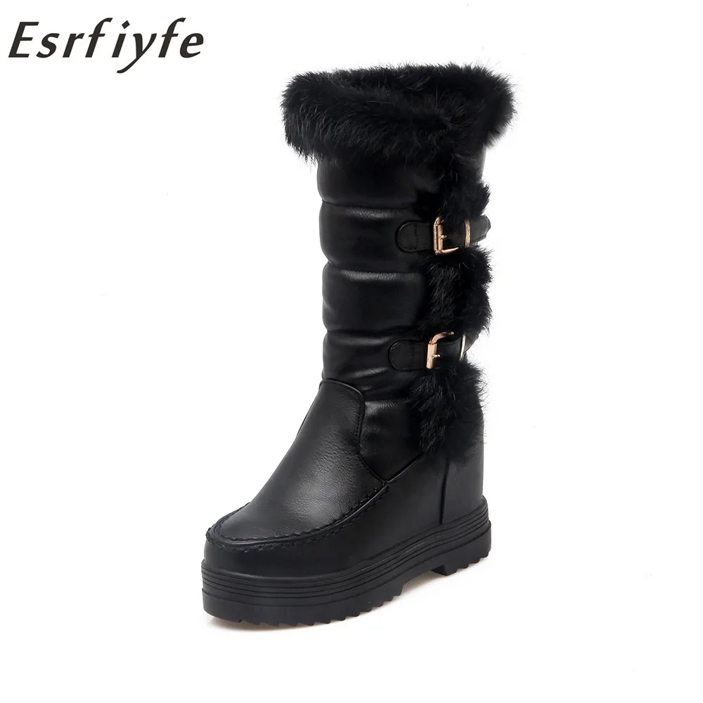 

ESRFIYFE 2018 Winter Boots Women Snow Boots Plush Warm Shoes Plus Size 34 To Big 43 Easy Wear Girl White Shoes Female Hot Boots